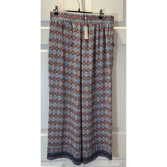 Max Studio Womens Size Large Abstract Print Wide Leg Pants Multicolor - Picture 2 of 6